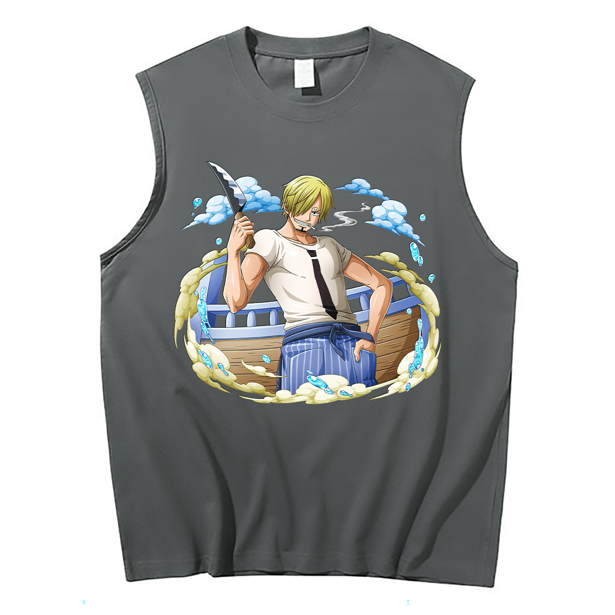 （画像用） ワンピース サンジ ONE PIECE Sanji コットン100％タンクトップ（フロントプリント）